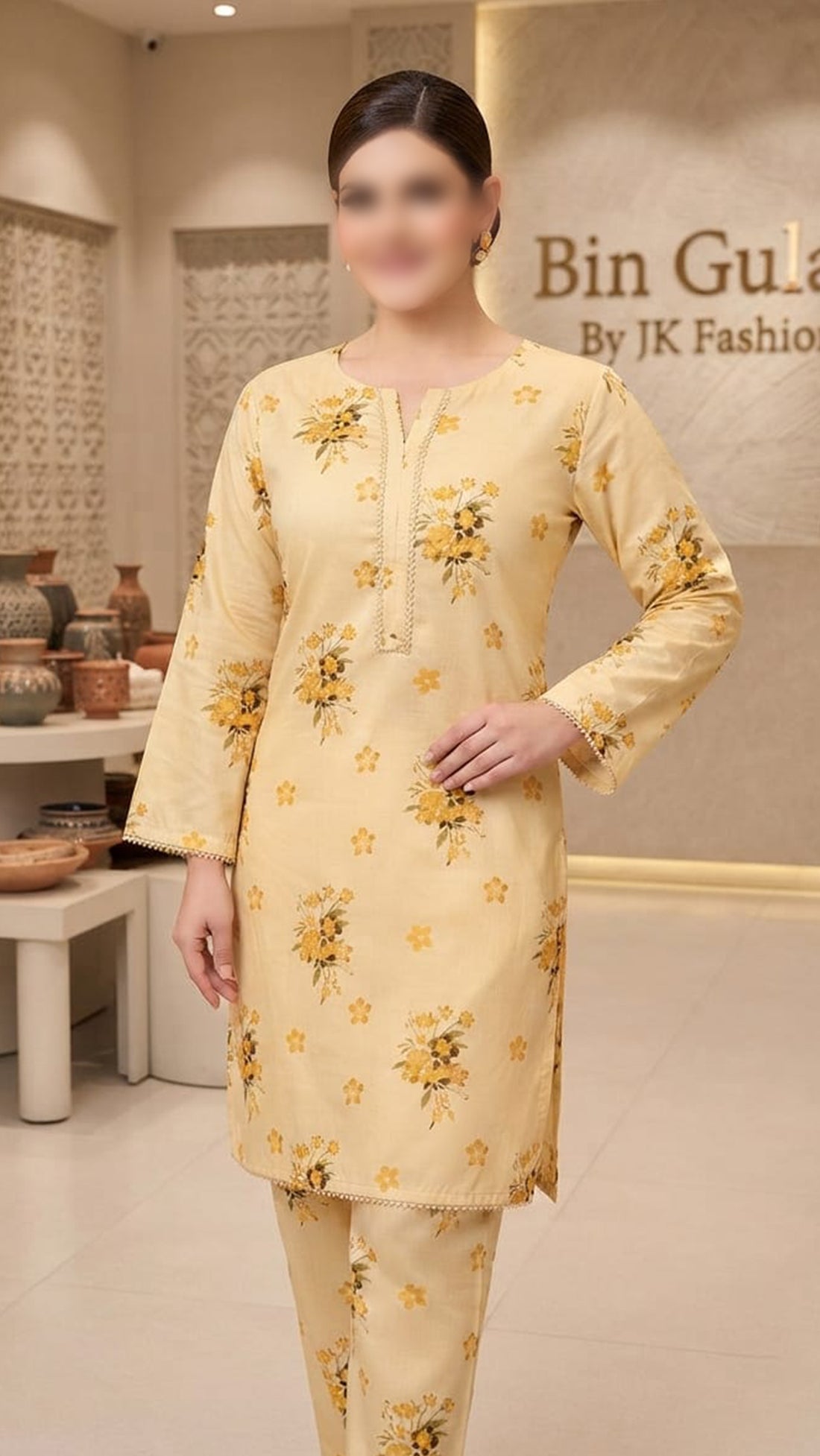 Bin Gulab Premium Digital Printed Lawn 2 Piece Stitched Suit