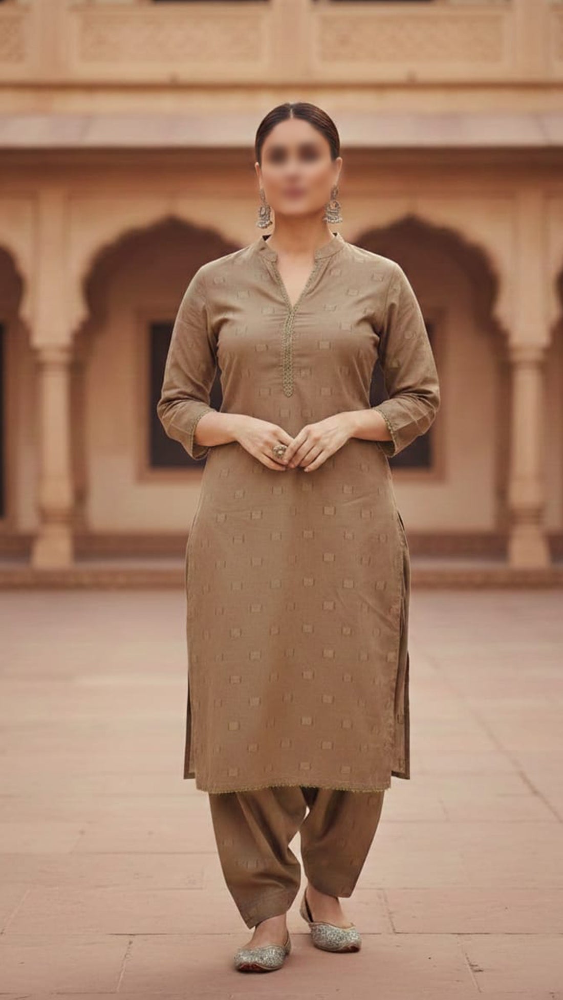Khaki Print Aresh Lawn Suit