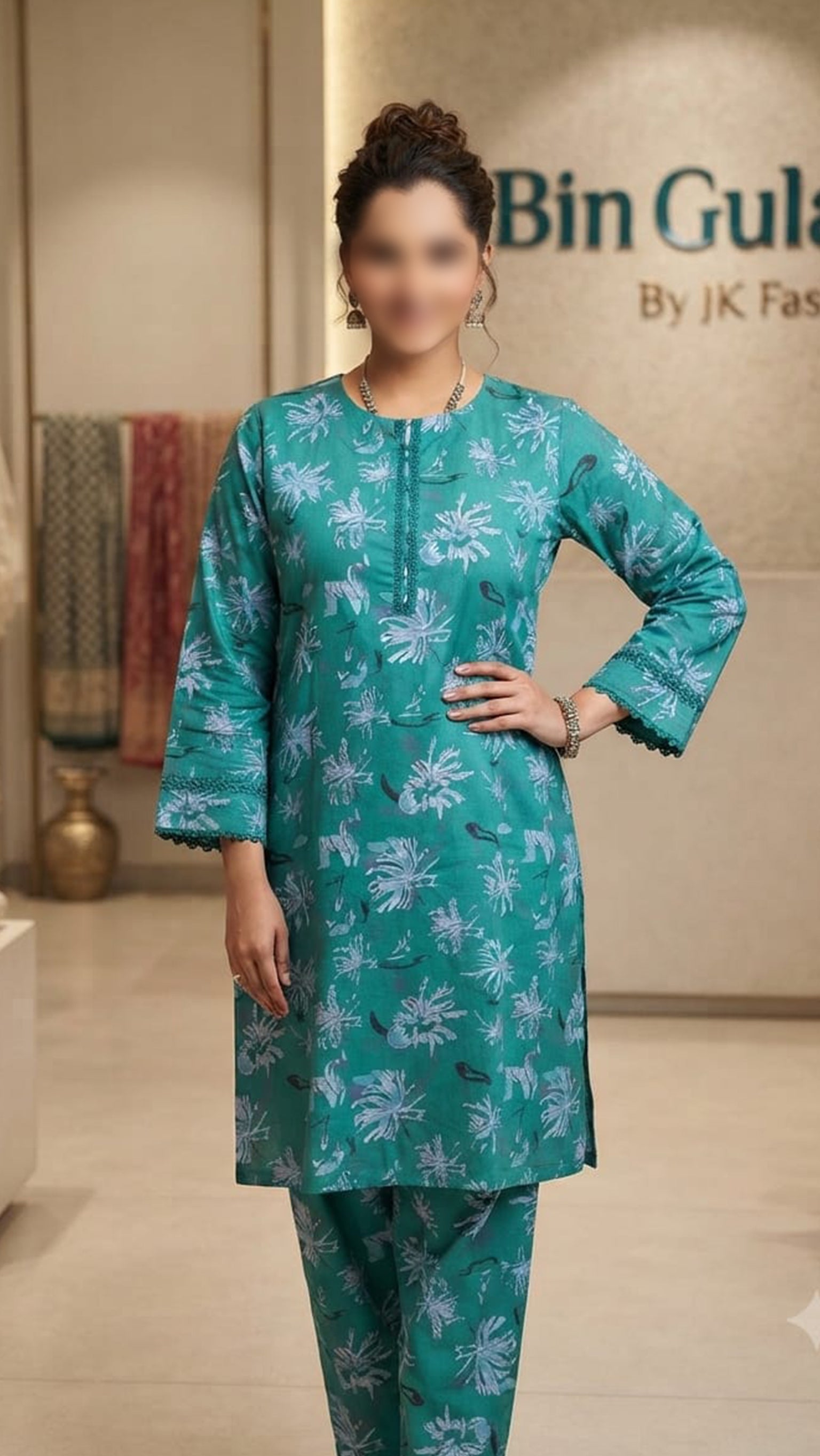 Bin Gulab Premium Digital Printed Lawn 2 Piece Stitched Suit