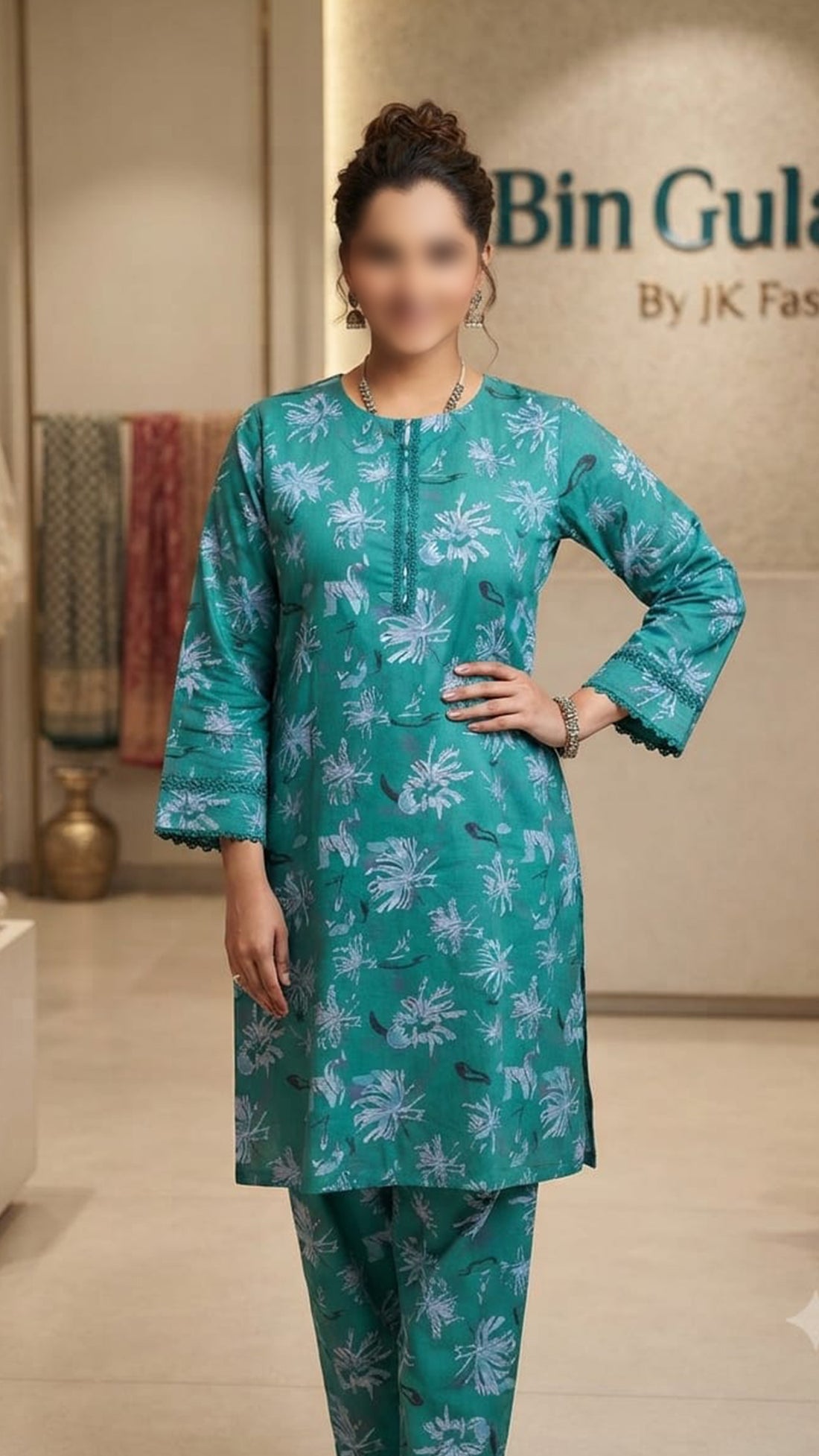 Bin Gulab Premium Digital Printed Lawn 2 Piece Stitched Suit