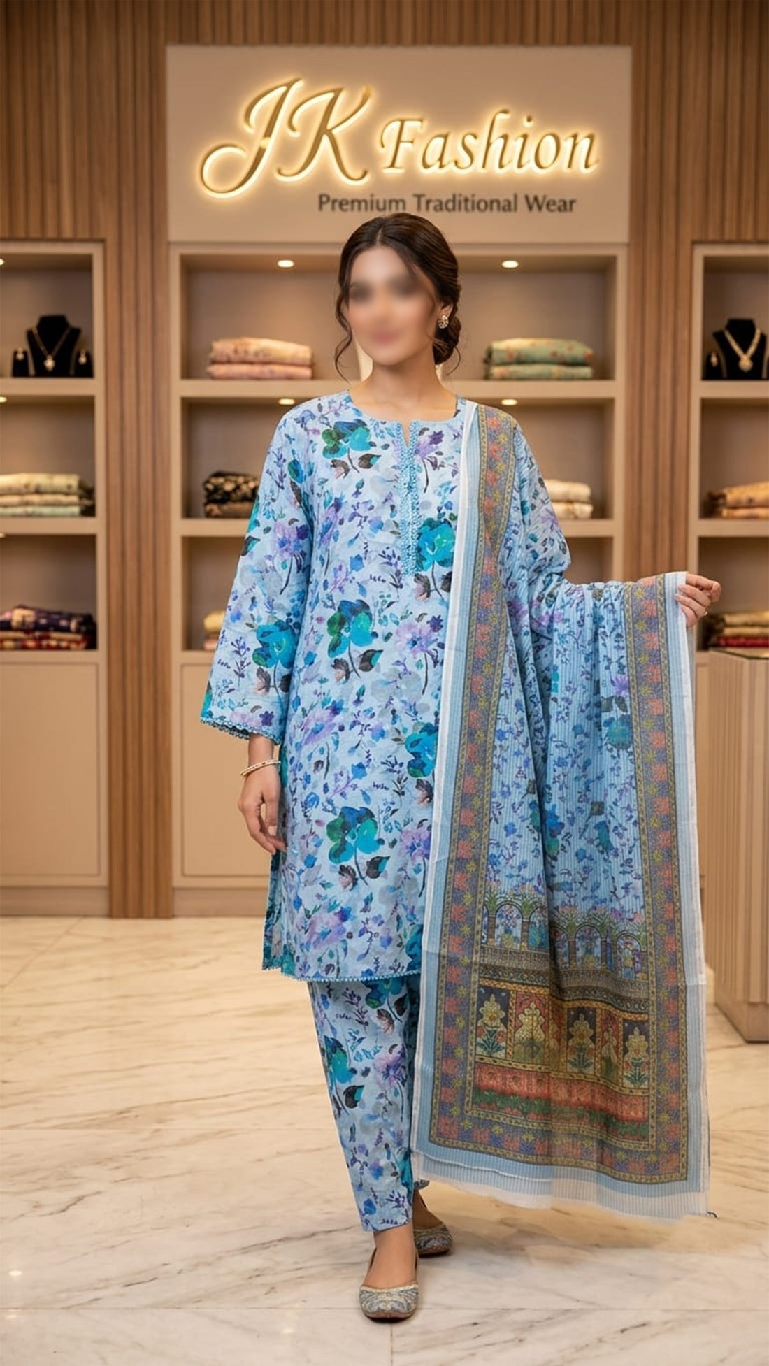 Azure Floral Doria Suit