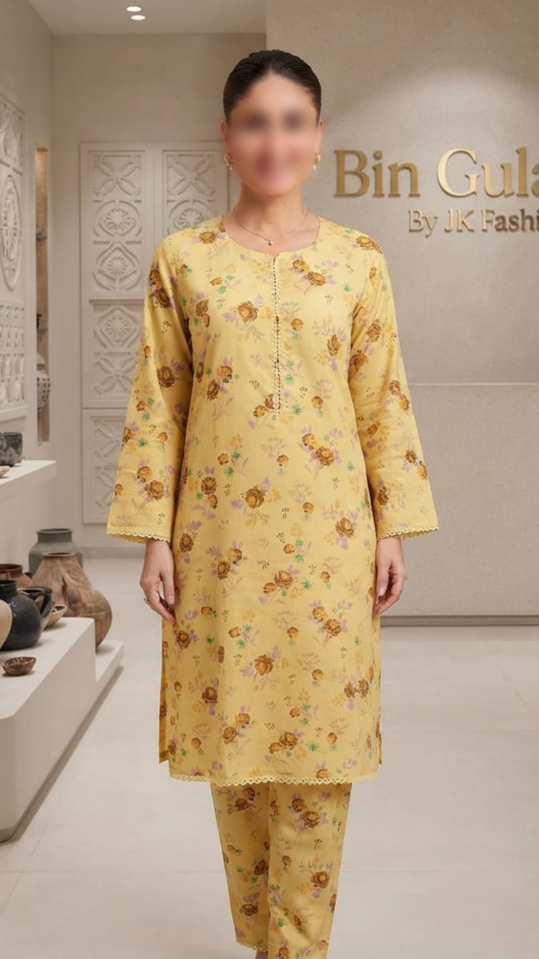 Bin Gulab Premium Digital Printed Lawn 2 Piece Stitched Suit