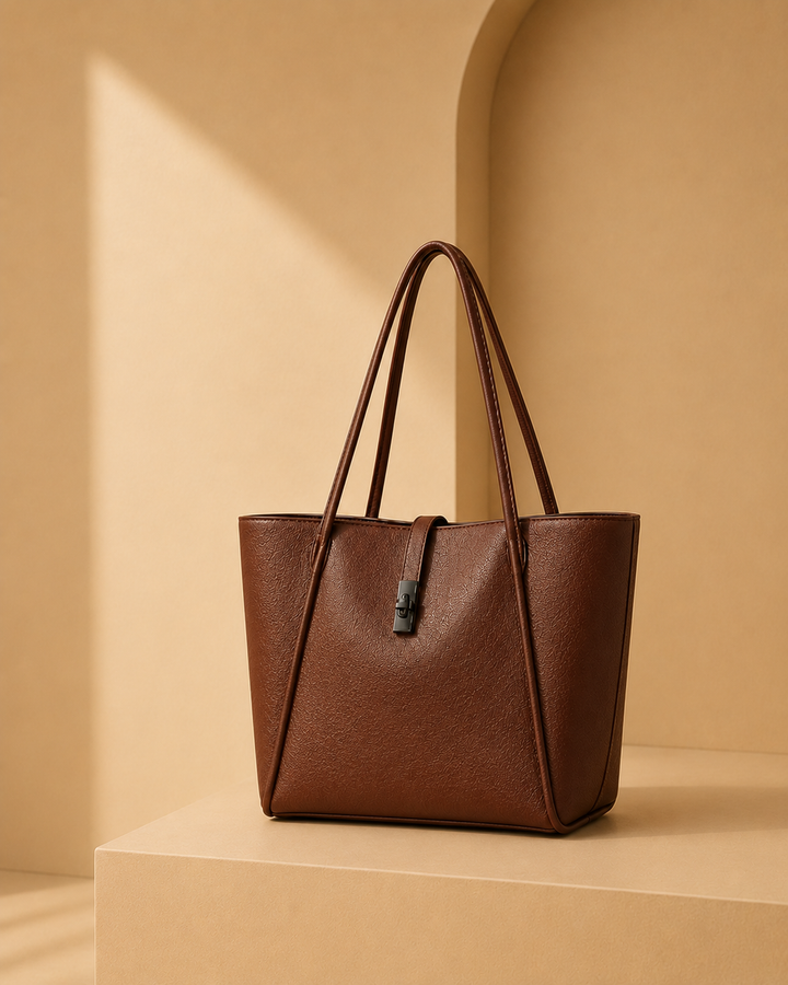 The Everyday Carry | Rich Brown Faux Leather Tote