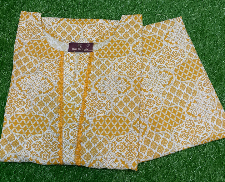 Zyan &amp; Co | Bin Gulab Golden Heritage 2-Piece Stitched Lawn Suit