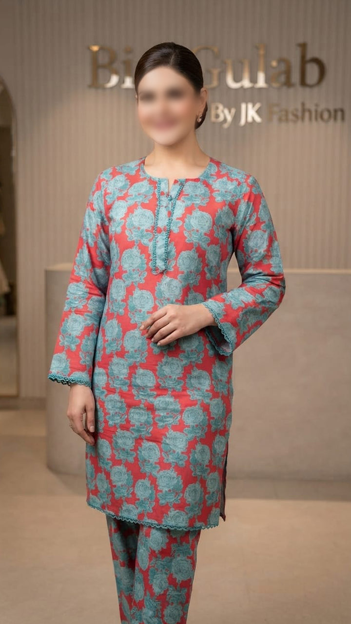 Bin Gulab Premium Digital Printed Lawn 2 Piece Stitched Suit