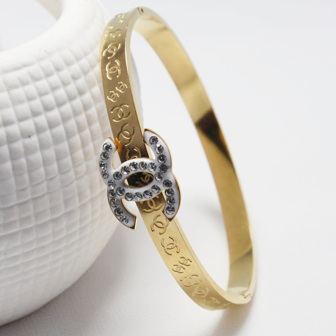 Luxury Gold-Tone Crystal Bangle