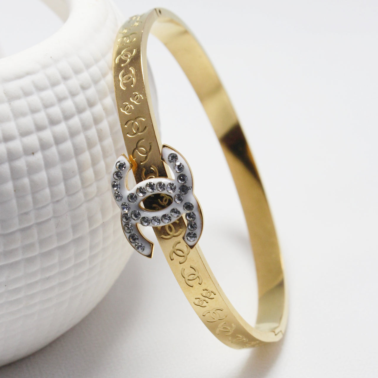 Luxury Gold-Tone Crystal Bangle