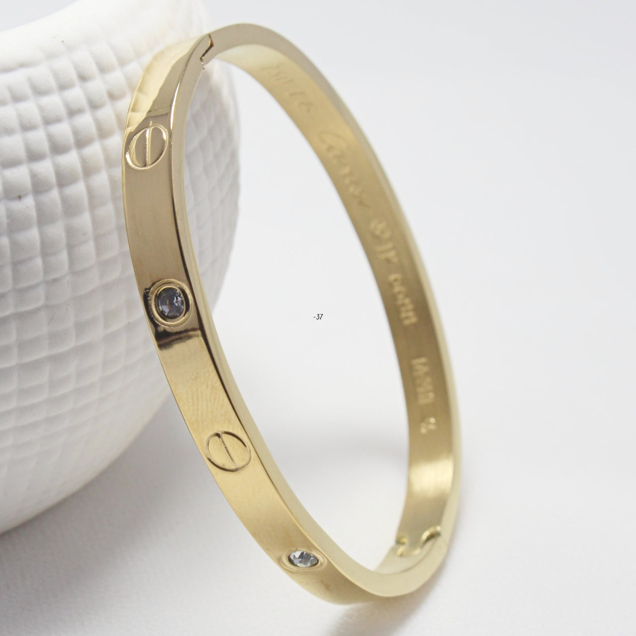 Luxury Gold-Plated Crystal Bangle Bracelet