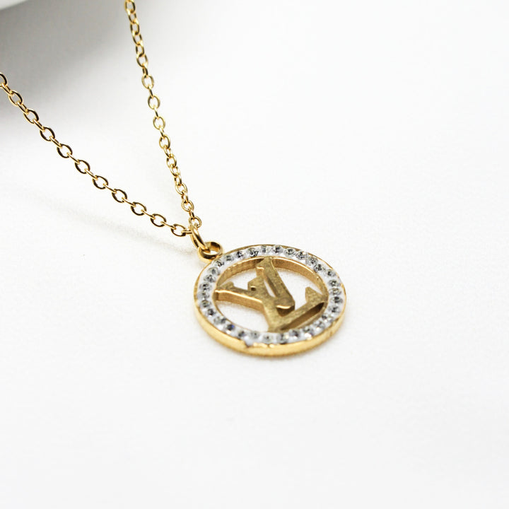 Luxury Crystal Circle Pendant Necklace