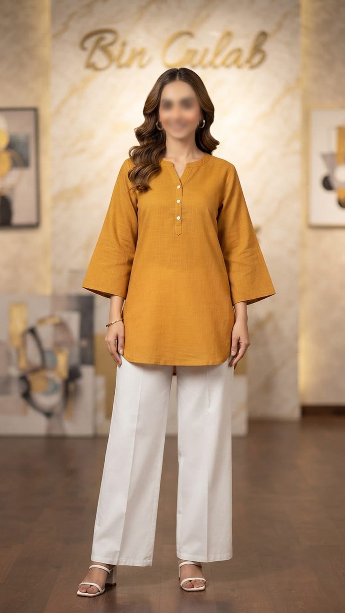 Mustard Yellow Cotton Tunic | Everyday Short Kurti