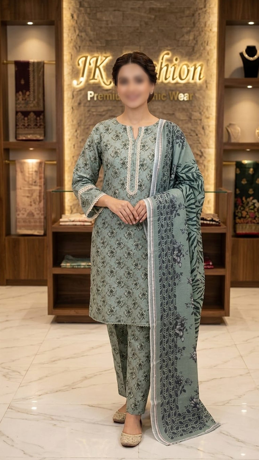 Sage Floral Doria Suit