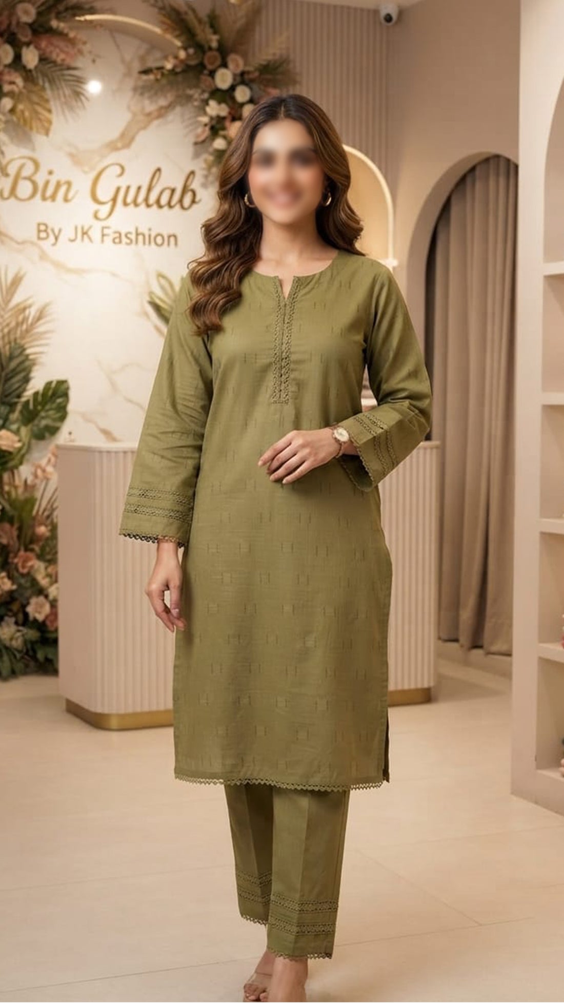 Olive Aresh Lawn Suit