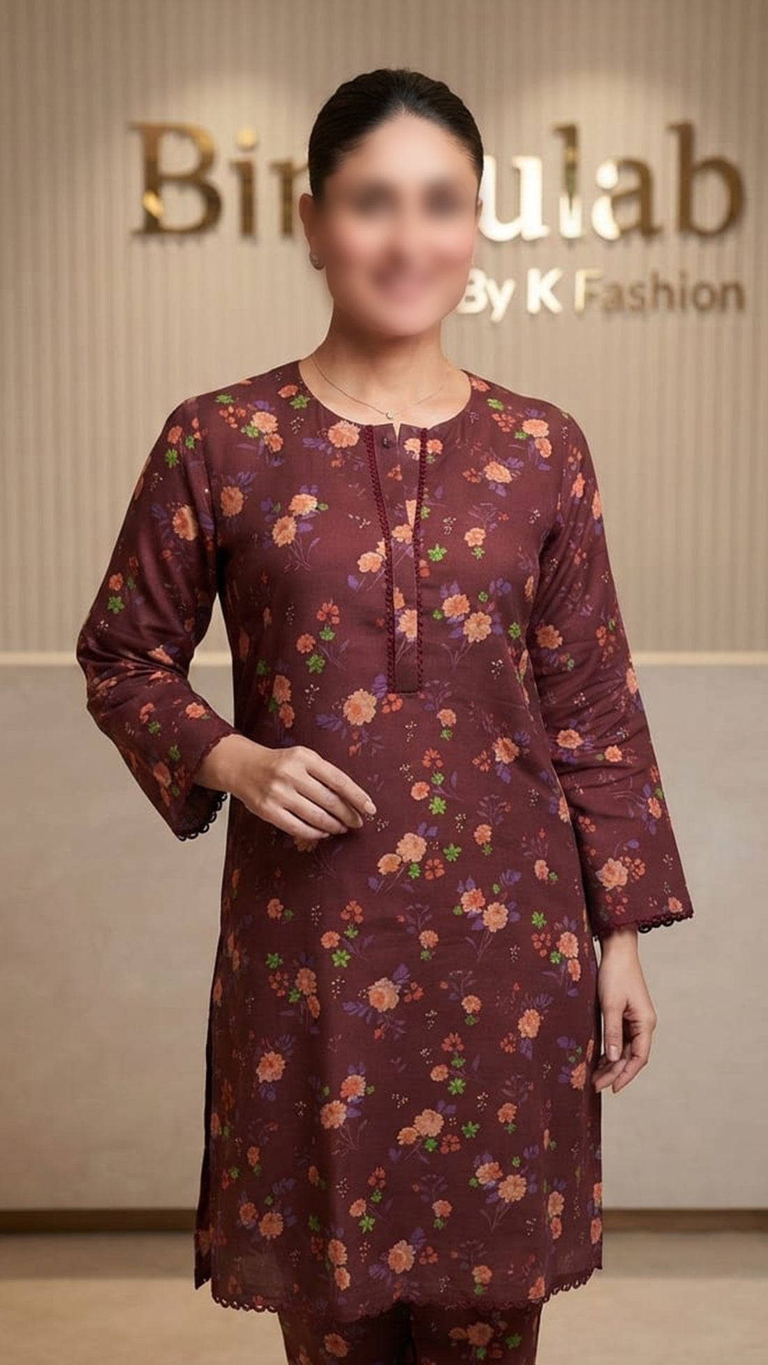 Bin Gulab Premium Digital Printed Lawn 2 Piece Stitched Suit