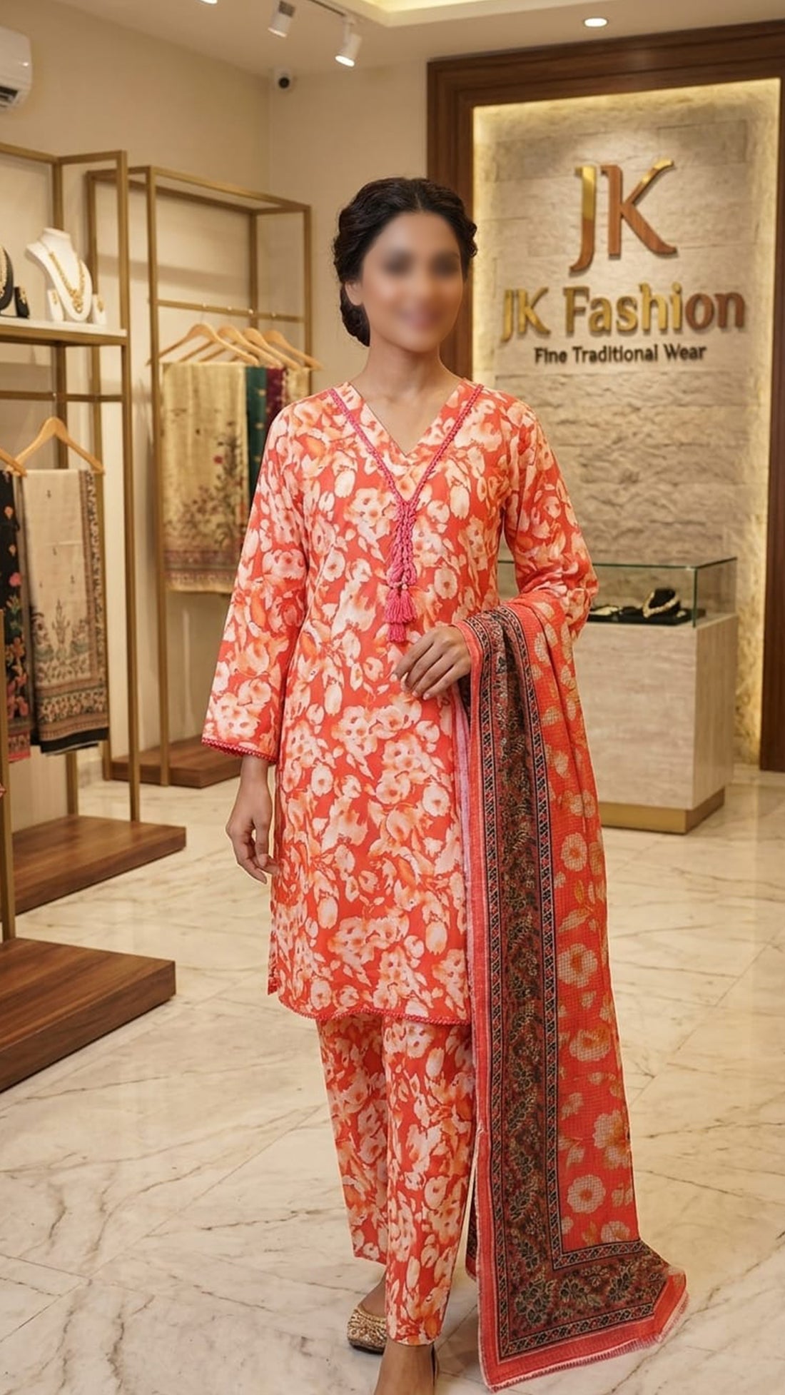 Coral Floral Doria Suit