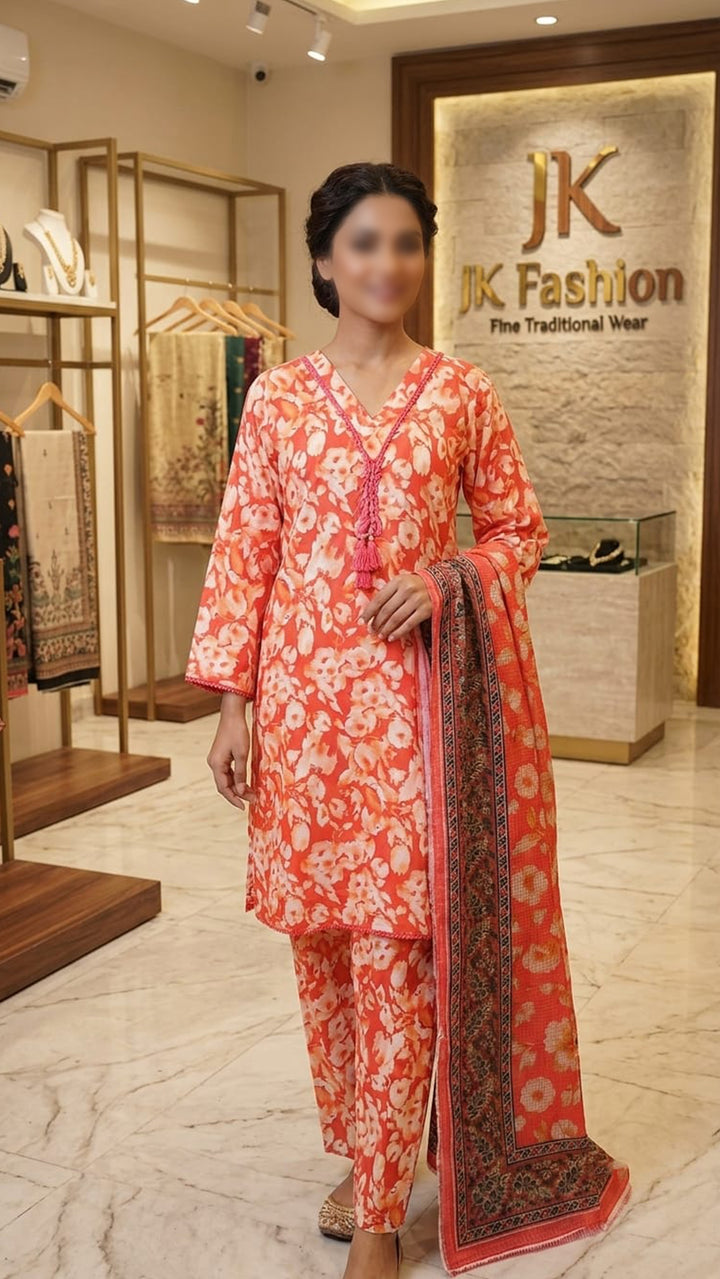 Coral Floral Doria Suit