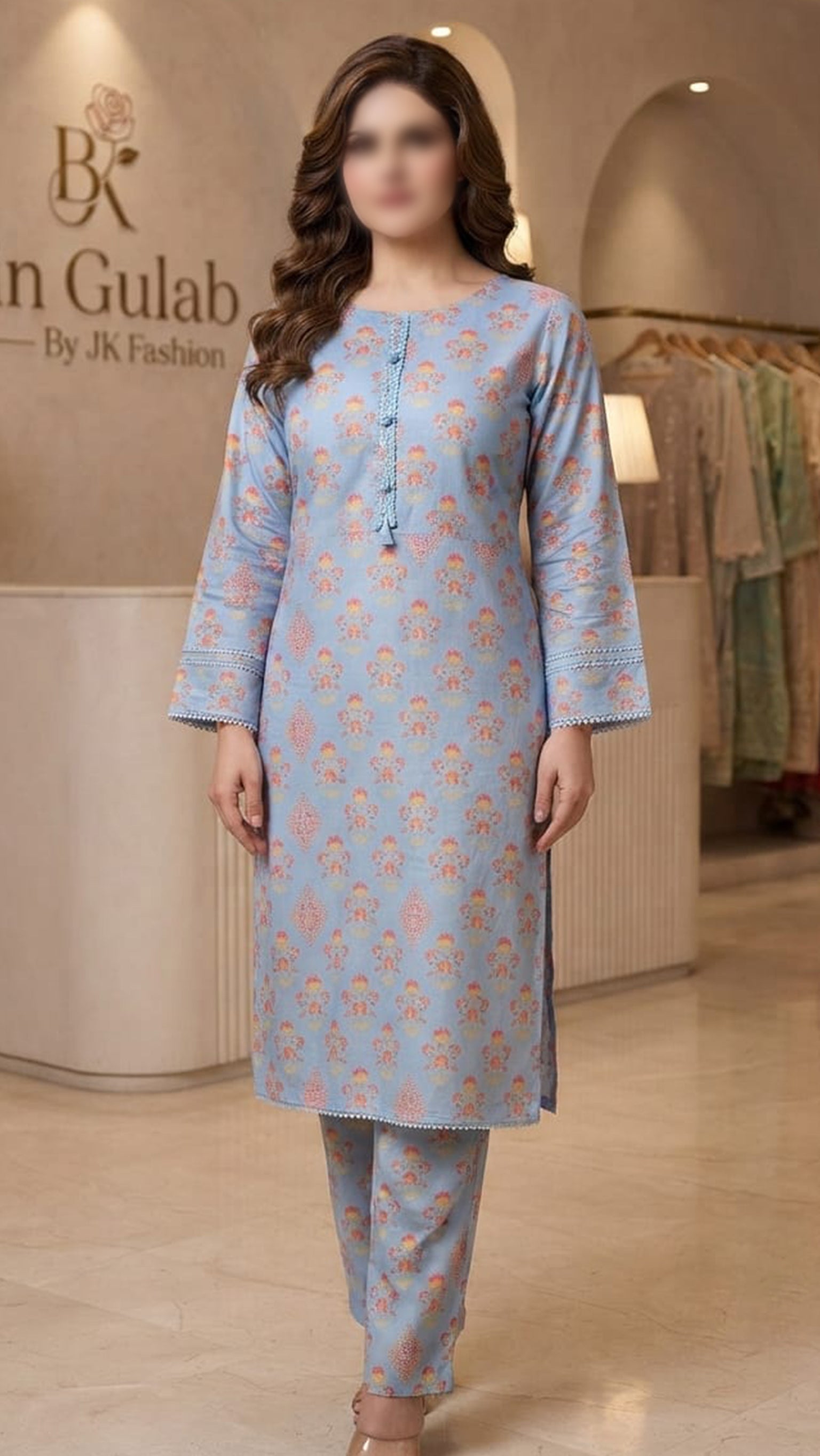 Bin Gulab Premium Digital Printed Lawn 2 Piece Stitched Suit