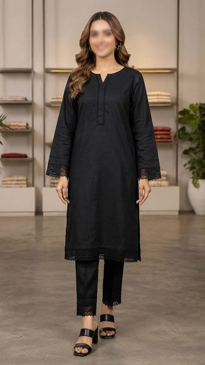 Classic Black Aresh Lawn Suit