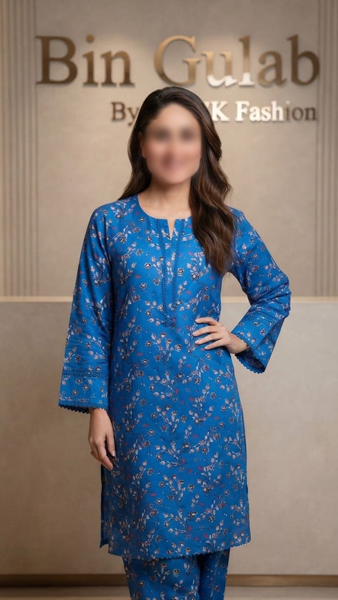 Bin Gulab Premium Digital Printed Lawn 2 Piece Stitched Suit