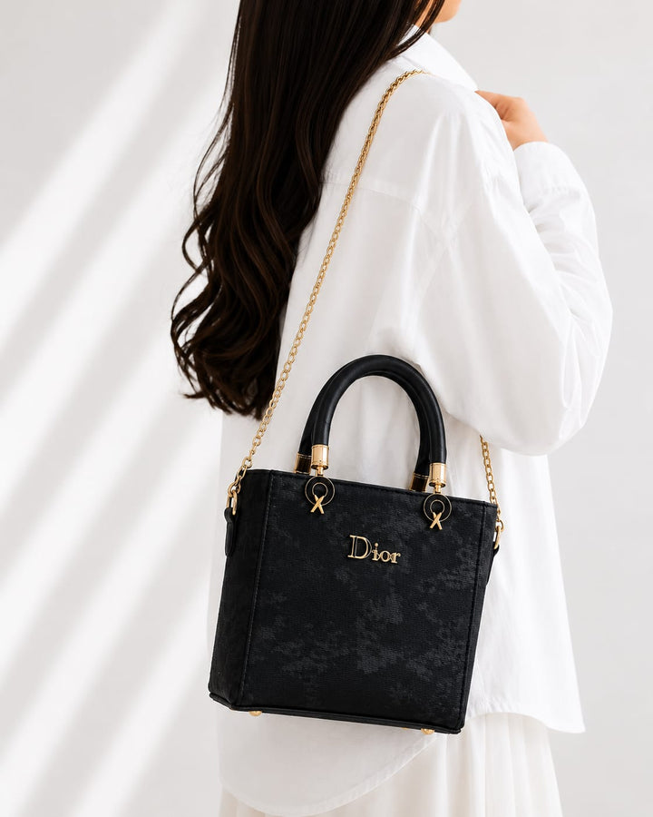 The Little Black Bag | Structured Mini with Chain Strap
