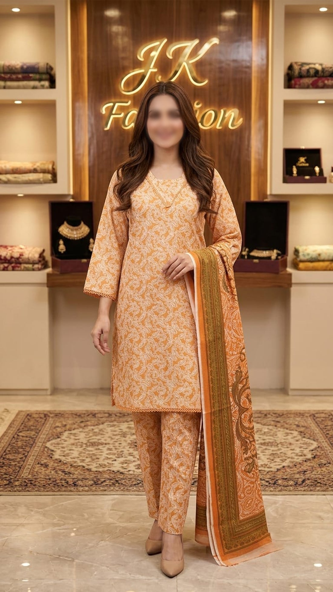 Apricot Floral Doria Suit