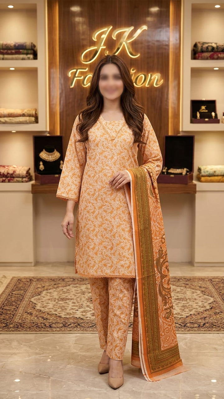 Apricot Floral Doria Suit