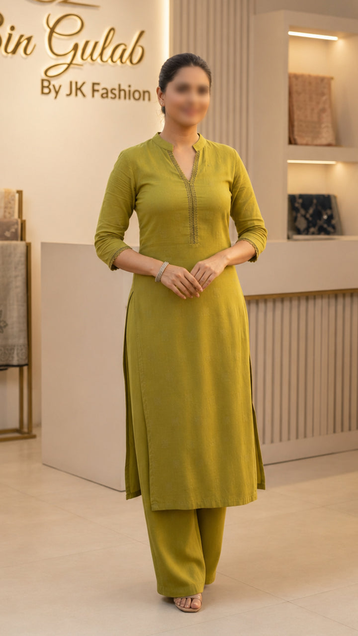 Olive Lime Aresh Lawn Suit