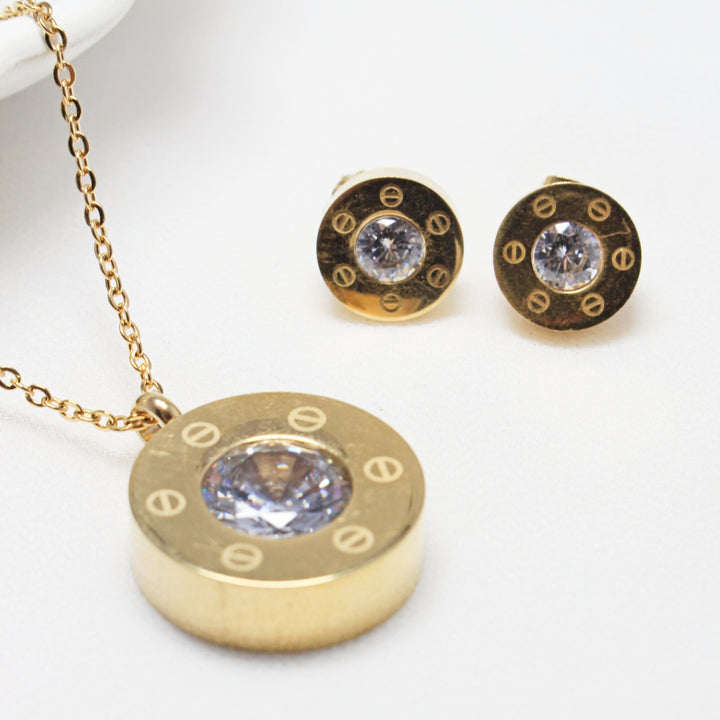 Luxury Crystal Pendant & Stud Earrings Set