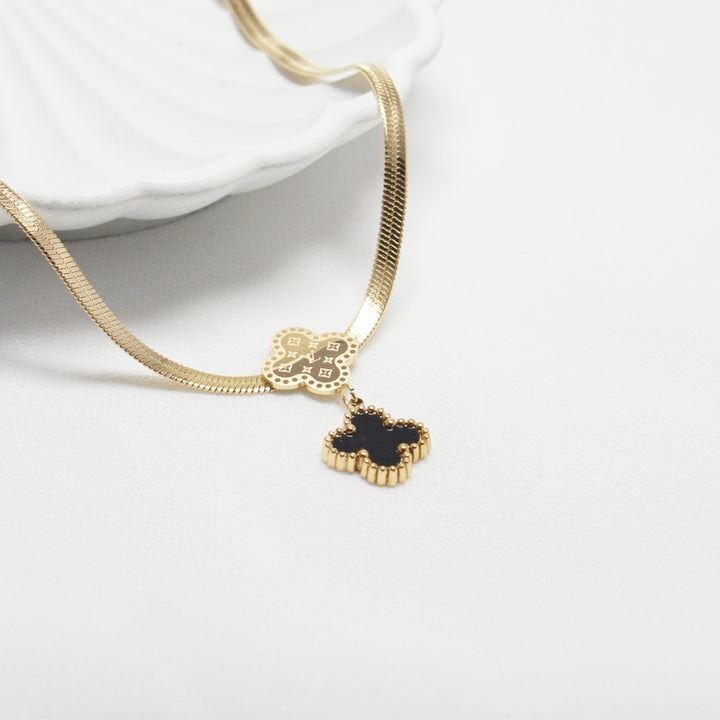 Black Clover Charm Necklace