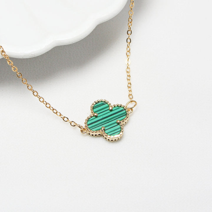 Green Clover Pendant Necklace