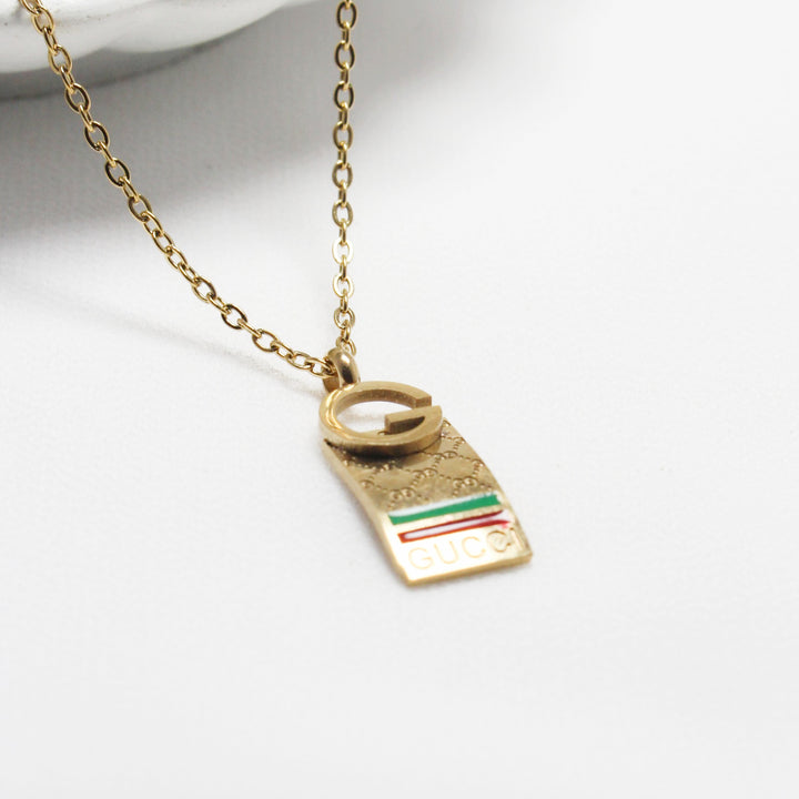 Gold-Tone Letter Pendant Necklace