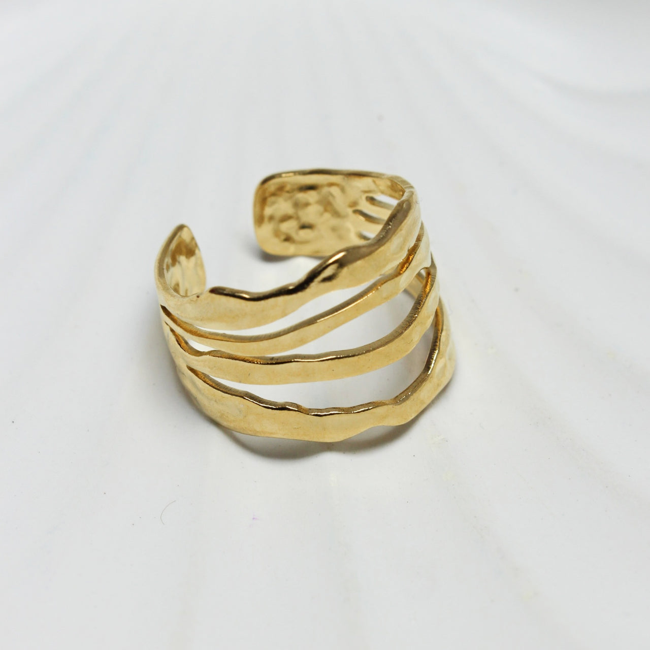 Gold-Tone Adjustable Multi-Layer Ring