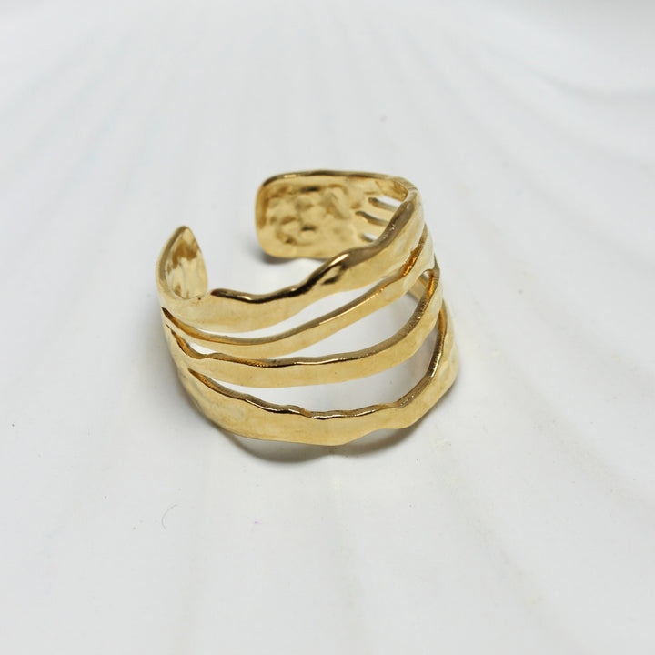 Gold-Tone Adjustable Multi-Layer Ring