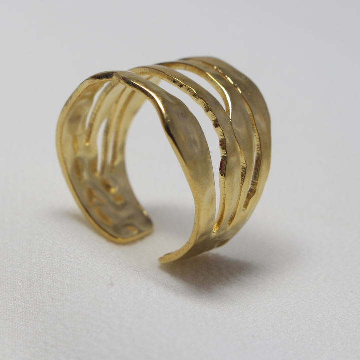 Elegant Gold Open Cuff Ring  Modern Statement Design