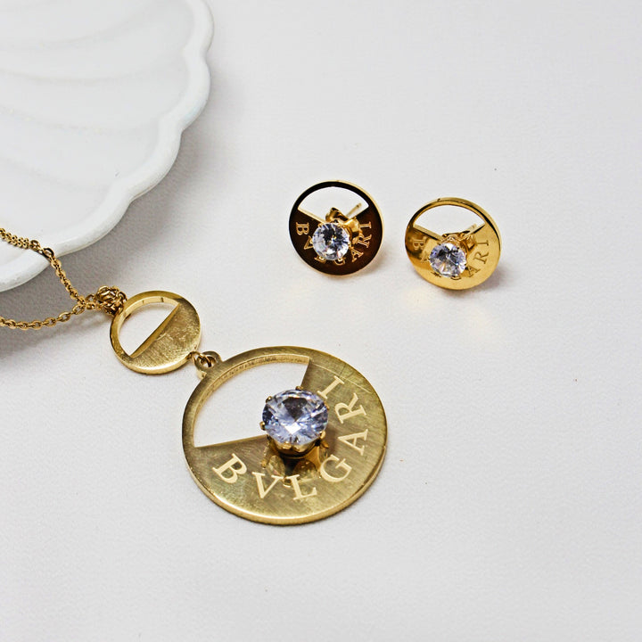 Luxury Crystal Pendant & Earrings Set