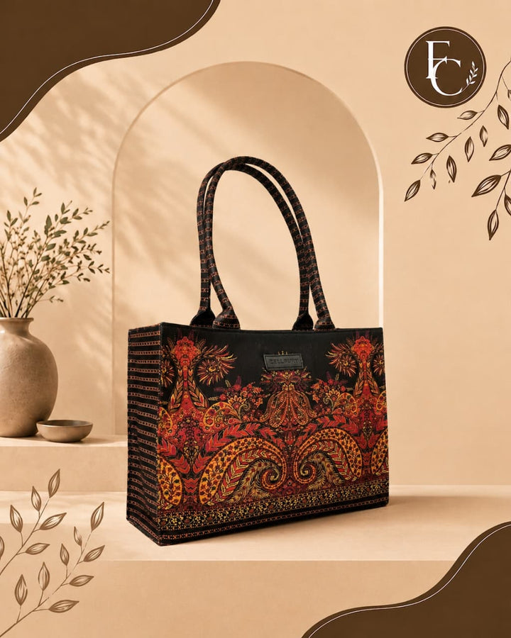 Midnight Paisley Tote Bag | Traditional Ornate Print