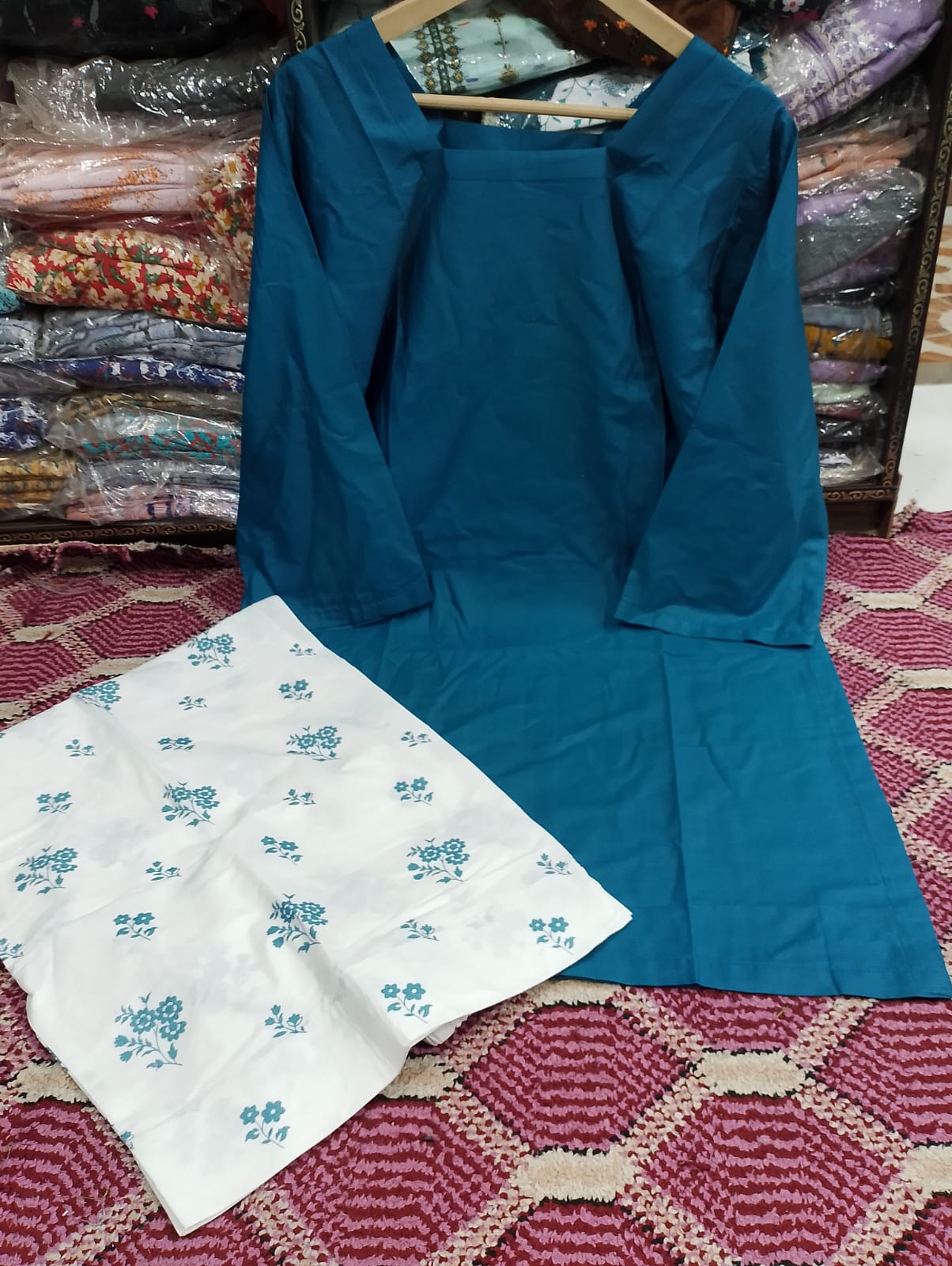 Premium Cotton Embroidered 2-Piece Farshi Salwar Set