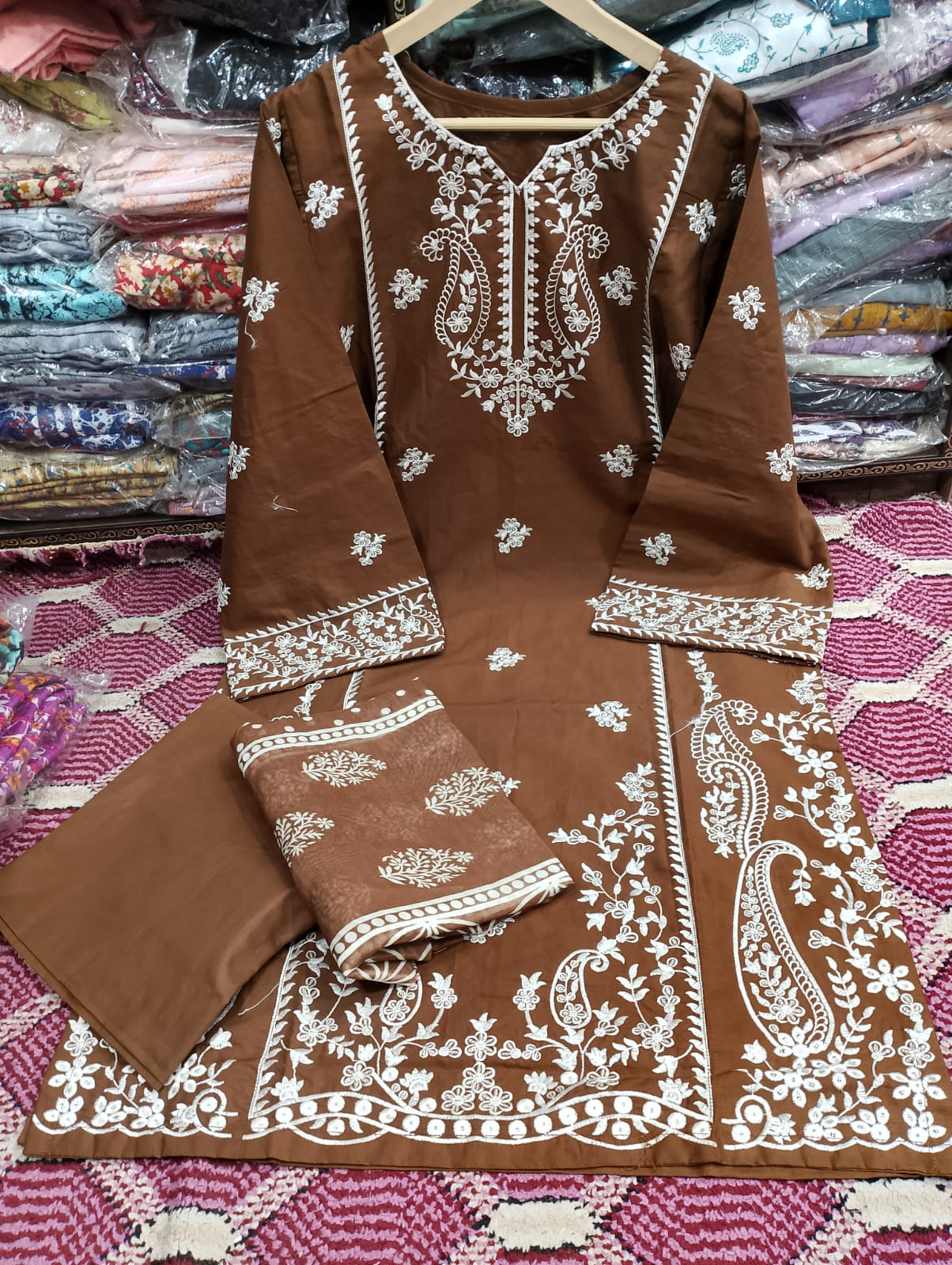 Long Length Allure Cotton 3-Piece Suit