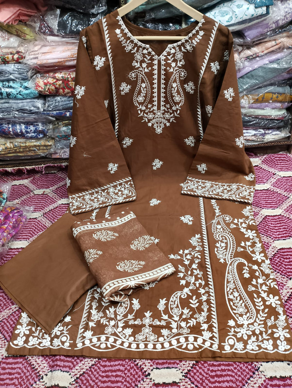Long Length Allure Cotton 3-Piece Suit