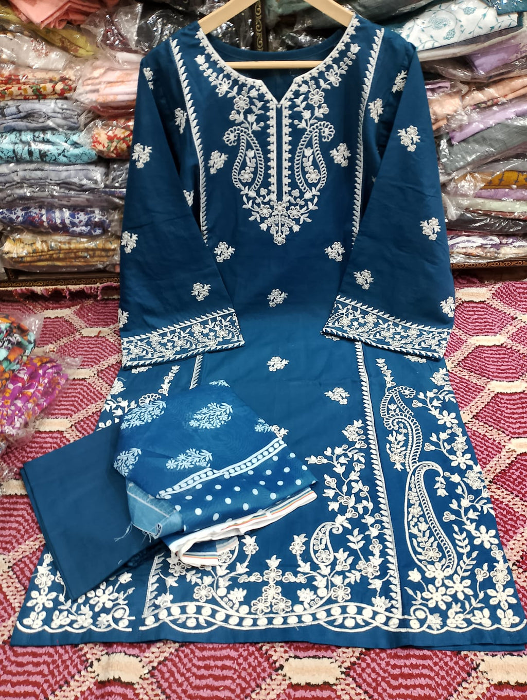 Long Length Allure Cotton 3-Piece Suit