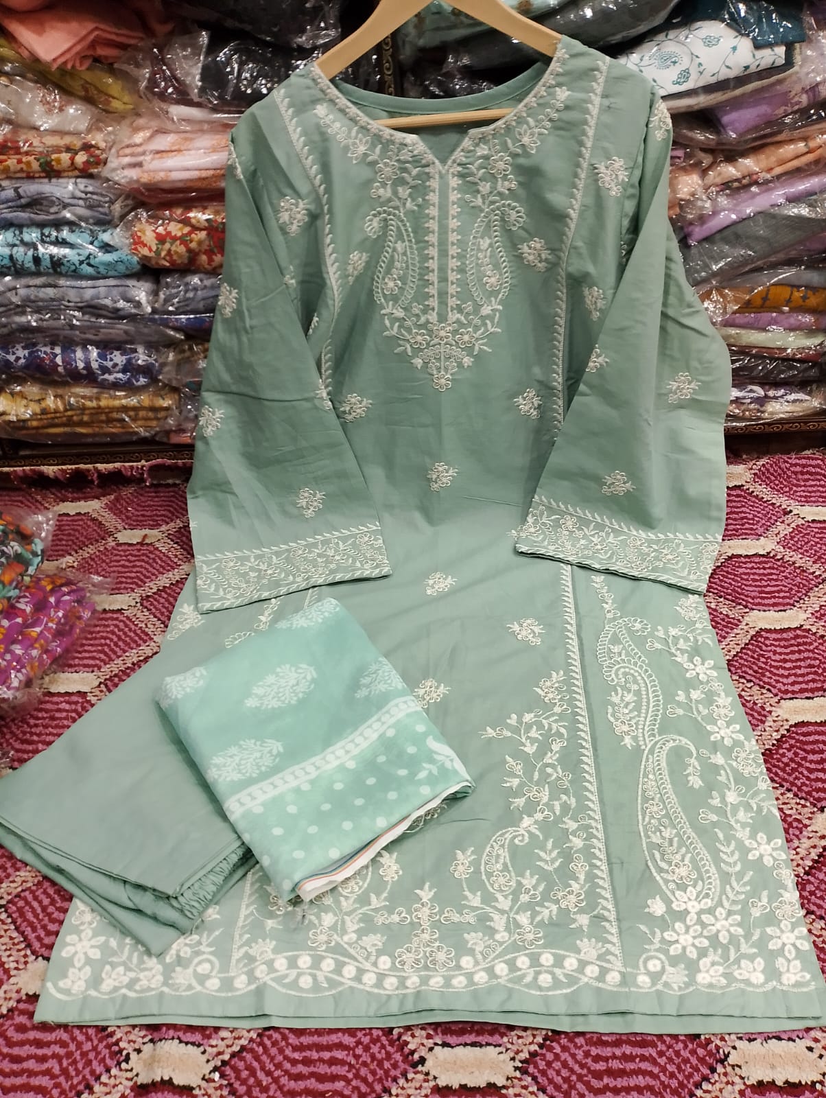 Long Length Allure Cotton 3-Piece Suit