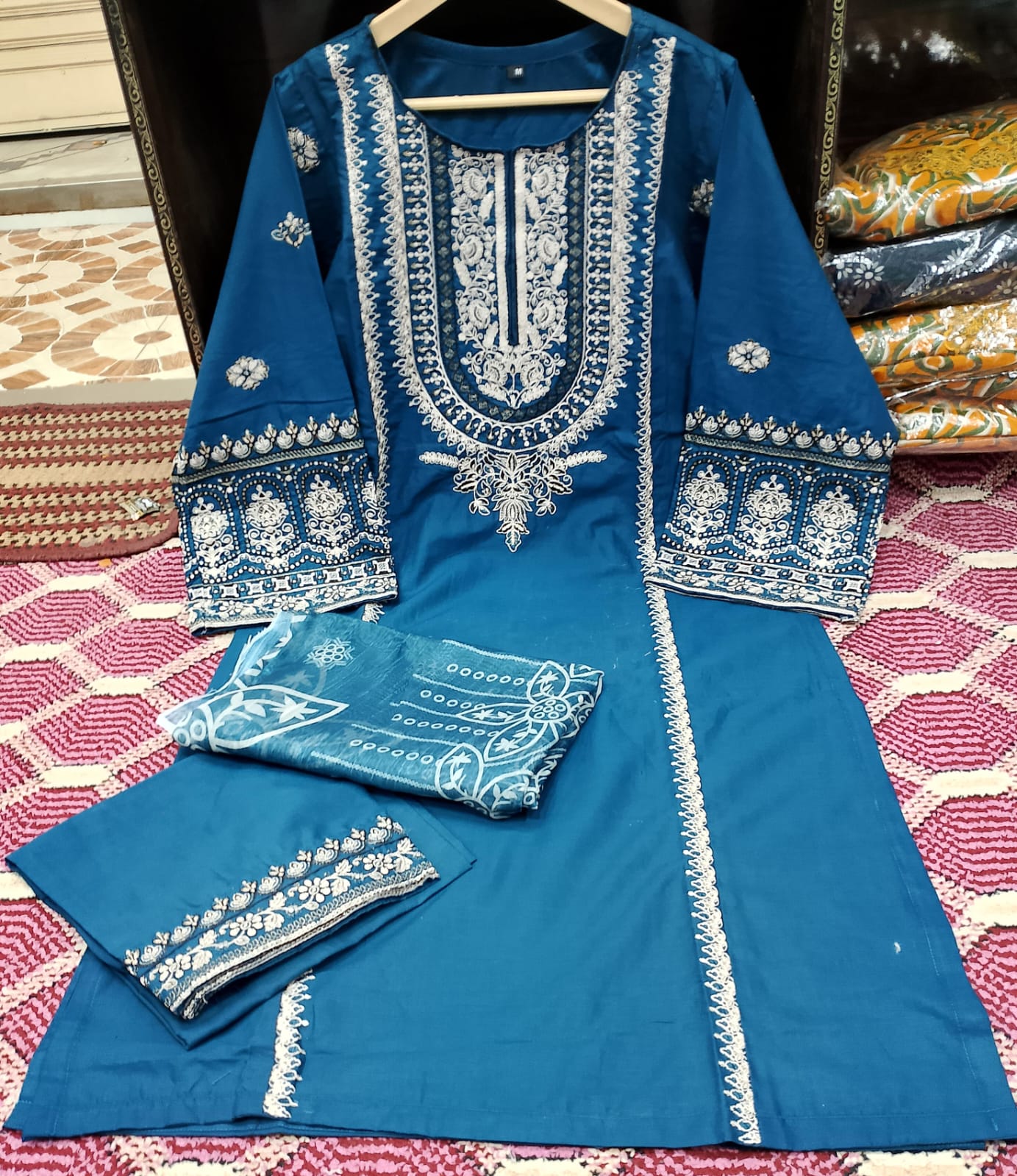 Allure Cotton Long Length 3-Piece Suit  Zyan &amp; Co