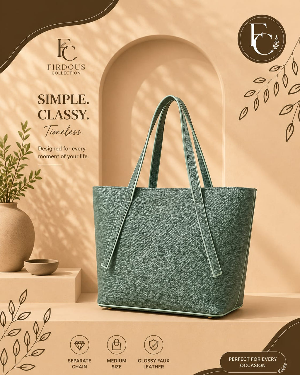 Large Tote Bag for Girls | Premium Everyday Shoulder Bag