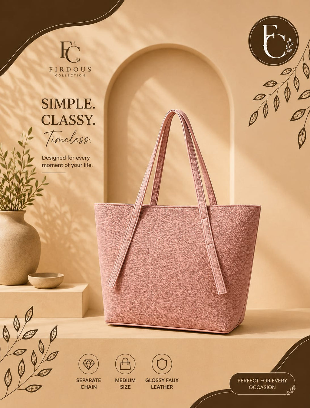Large Tote Bag for Girls | Premium Everyday Shoulder Bag