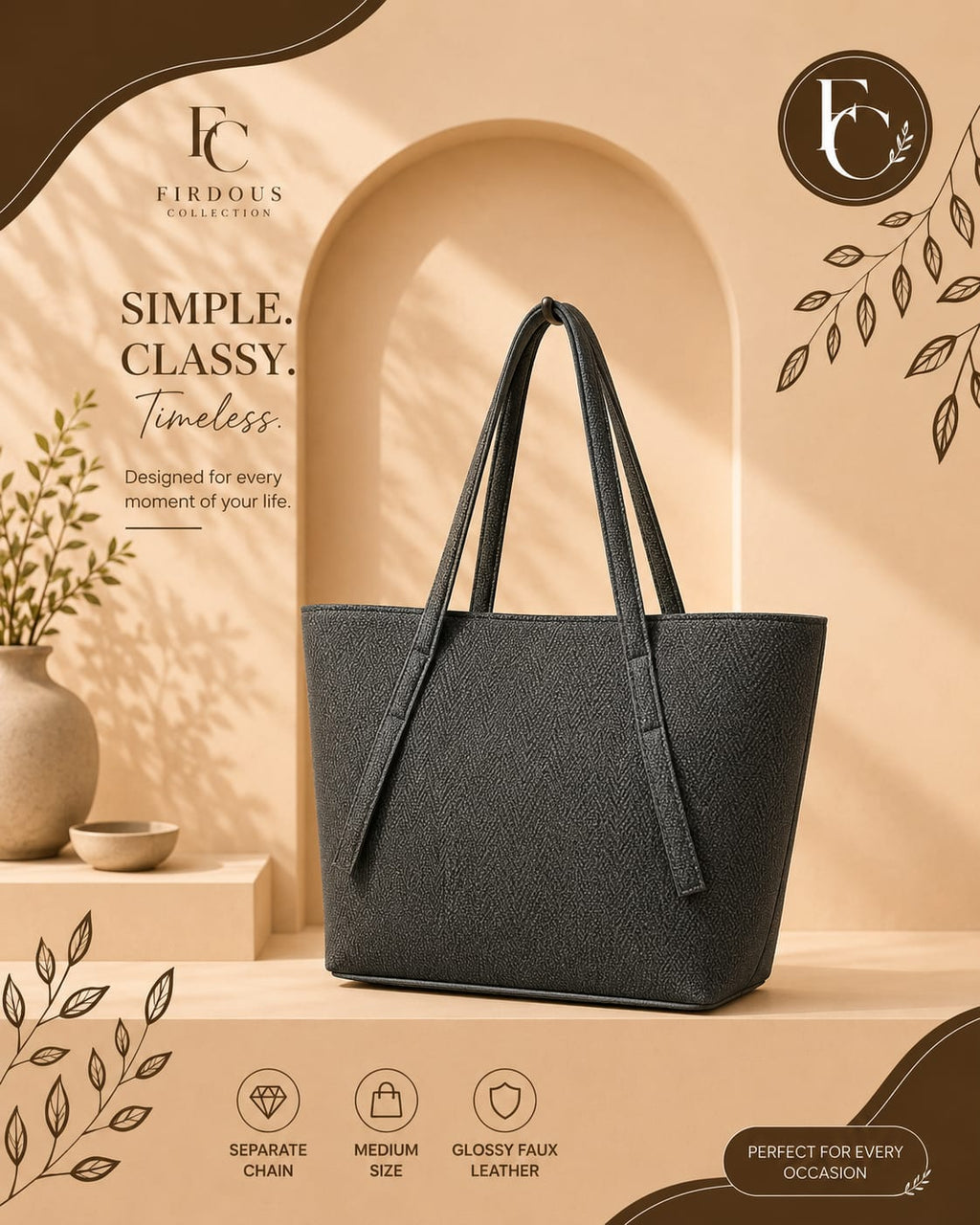 Large Tote Bag for Girls | Premium Everyday Shoulder Bag