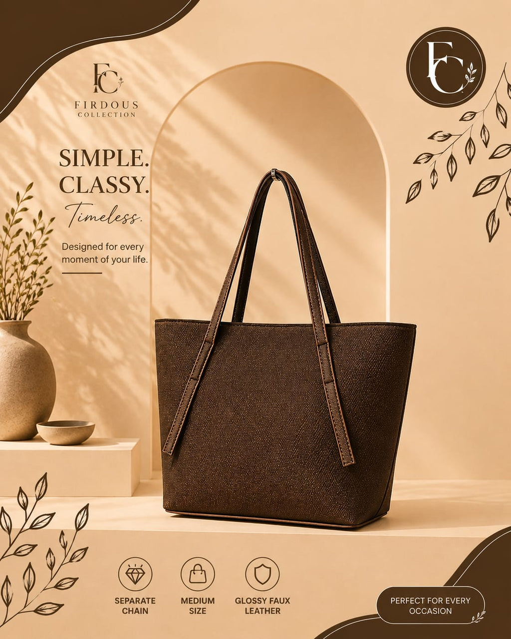 Large Tote Bag for Girls | Premium Everyday Shoulder Bag