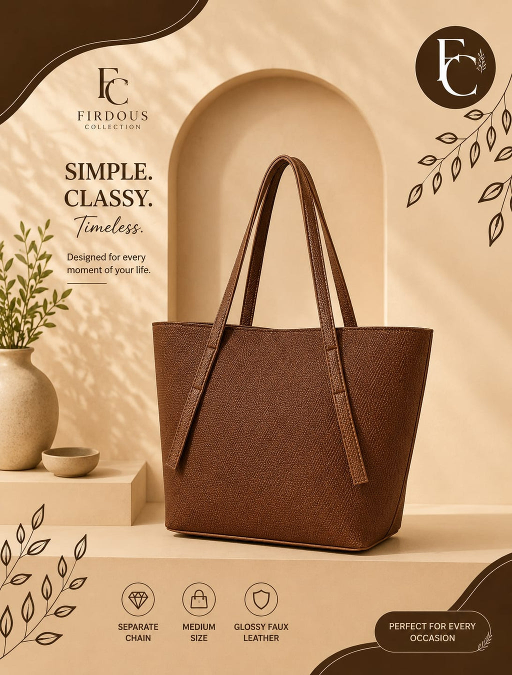 Large Tote Bag for Girls | Premium Everyday Shoulder Bag