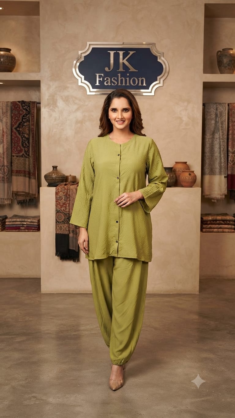 Casual Set  Premium Nylon Stretch Co-Ord Set for Women