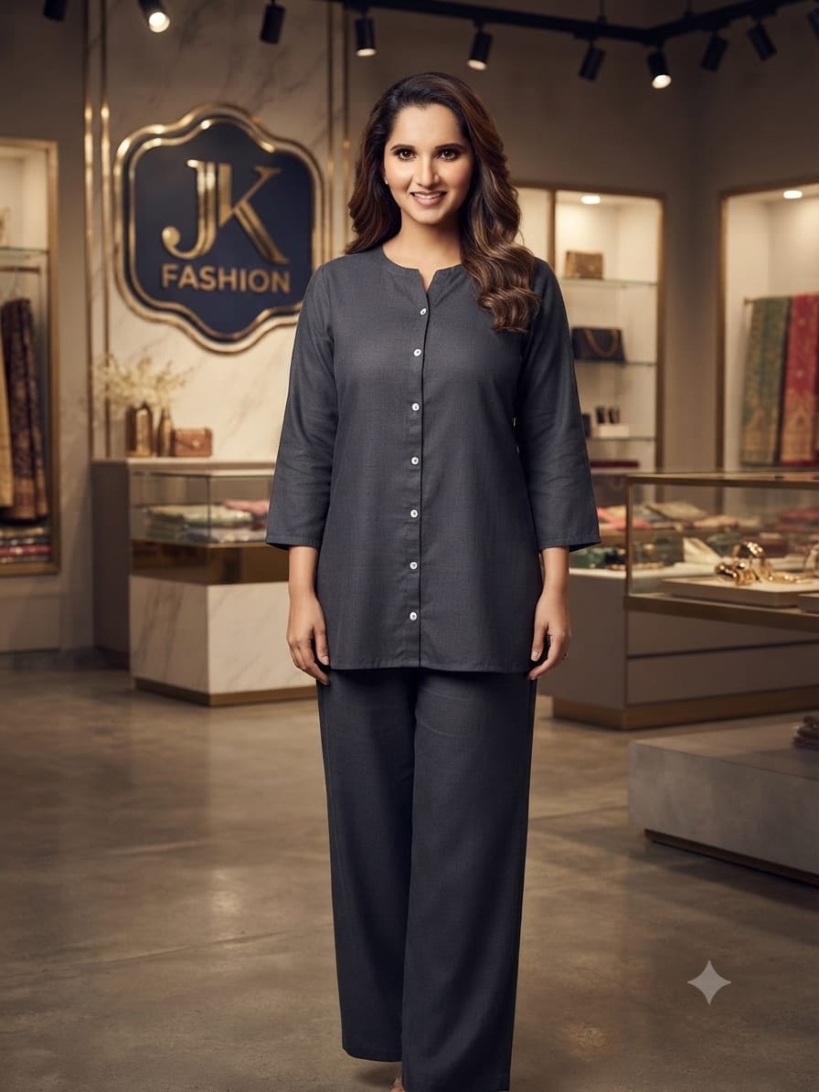 Casual Set  Premium Nylon Stretch Co-Ord Set for Women