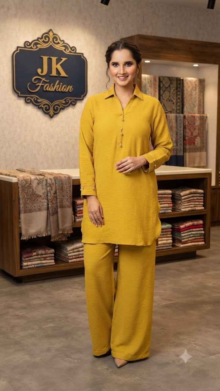 Casual Set  Premium Nylon Stretch Co-Ord Set for Women