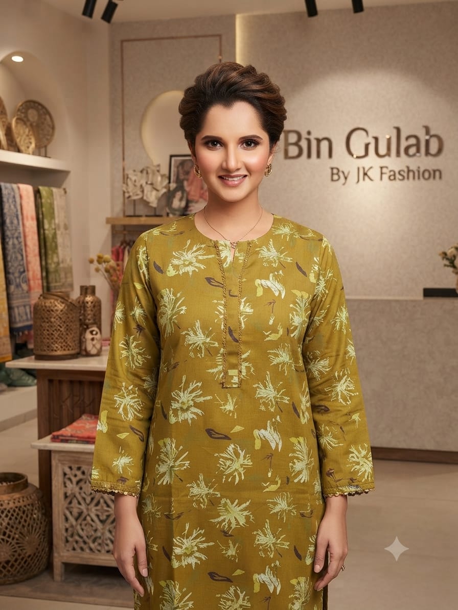 Bin Gulab Premium Digital Printed Lawn 2 Piece Stitched Suit